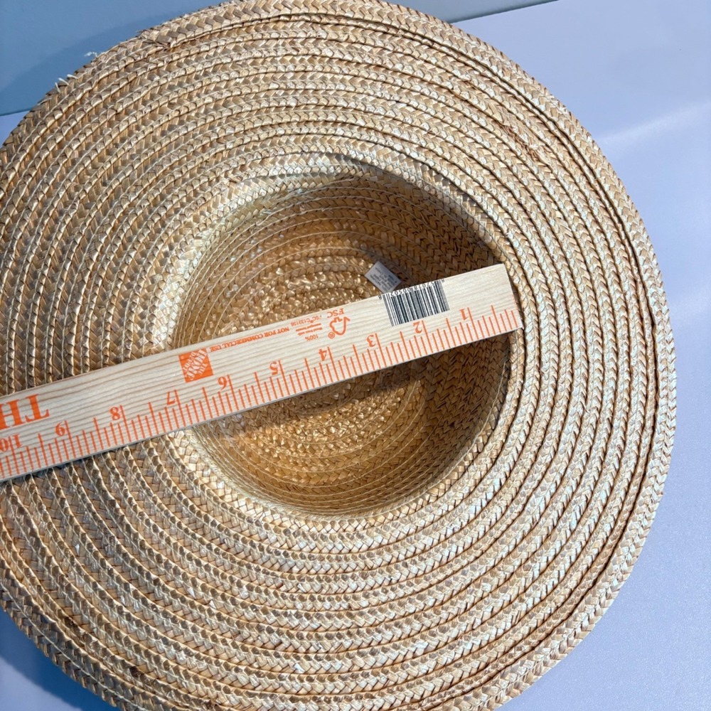 Cottagecore Woven Straw Sun Hat Wide Brim Boho Summer Beach Coastal Grandma - Picture 4 of 5